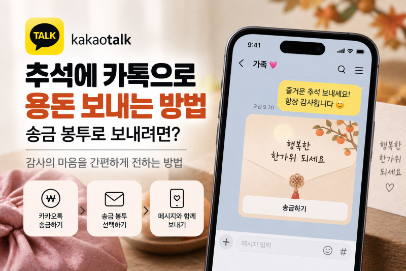 추석에 카톡으로 용돈 보내는 방법, 송금 봉투로 보내려면?