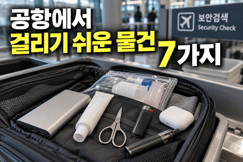 공항 보안검색에서 걸리기 쉬운 물건 7가지｜기내반입·위탁수하물 체크