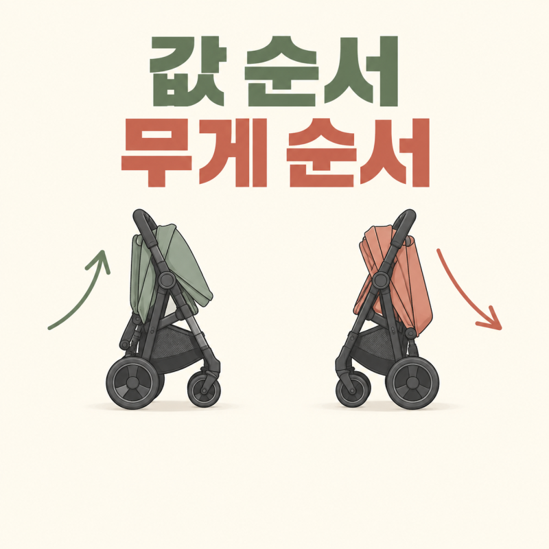 휴대용 유모차 계급도, 값 순서와 무게 순서가 서로 달라요