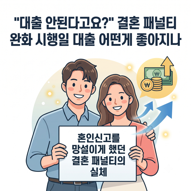 "대출 안된다고요?" 결혼 패널티 완화 시행일 대출 어떤게 좋아지나