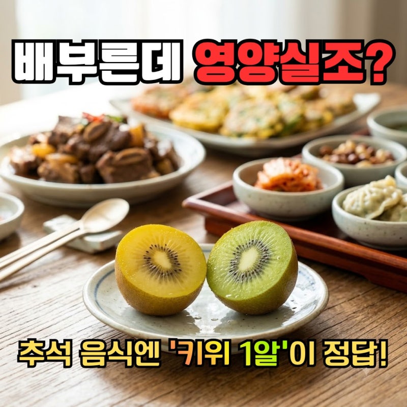 추석 음식 배불리 먹었는데 왜 영양실조일까? 키위 1알로 혈당·소화 다 잡는 반전 비결
