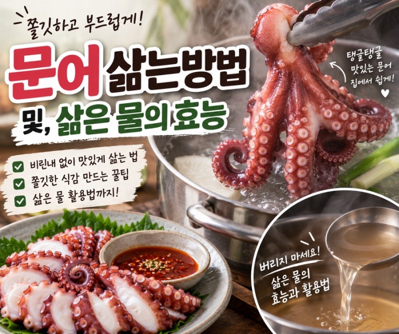문어 삶는방법 및, 삶은 물의 효능