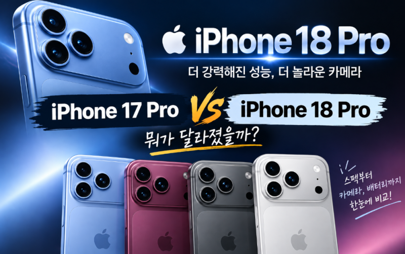2026 아이폰 18 프로, 17 프로에서 갈아탈 만할까? "핵심 변화 7가지, 가격" 총정리