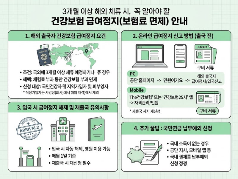 해외 출국자 건강보험 급여정지 신고 방법