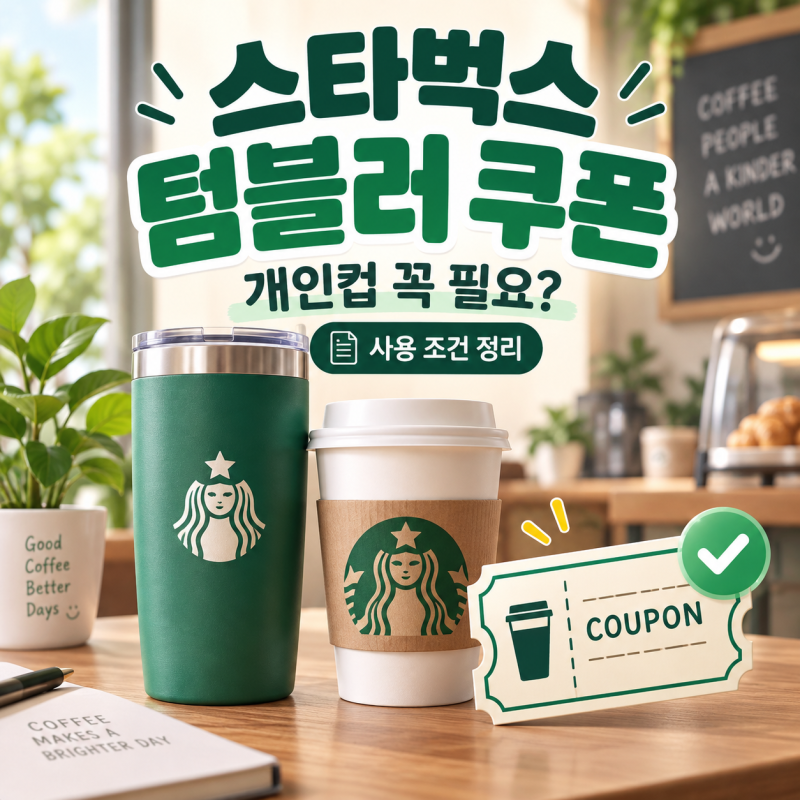 스타벅스 텀블러 쿠폰 사용법, 개인컵·사용 조건 총정리