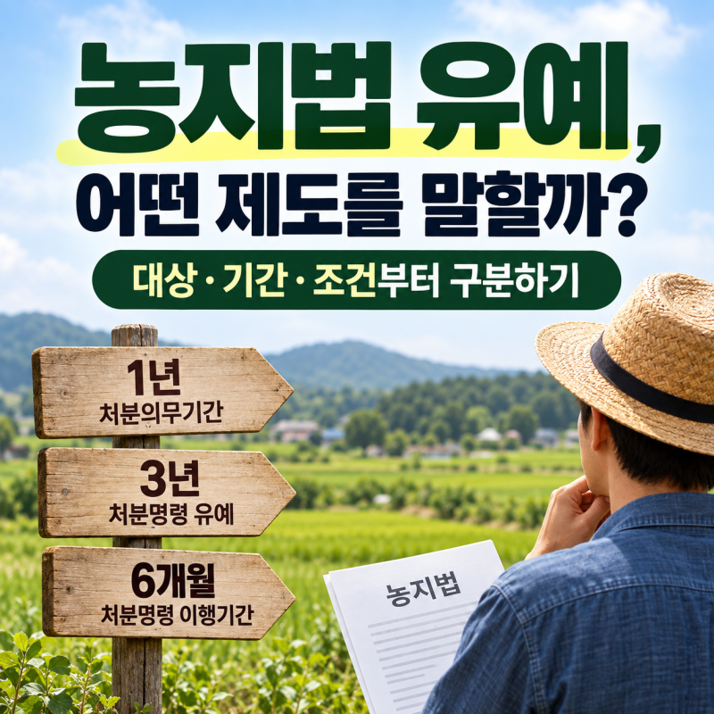 농지법 유예, 어떤 제도를 말할까? 대상·기간·조건부터 구분하기