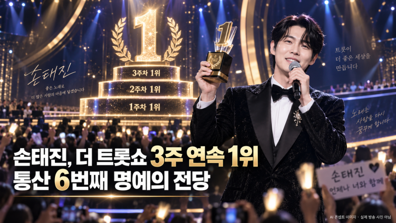 손태진 ‘더 트롯쇼’ 3주 연속 1위…통산 6번째 명예의 전당