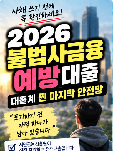 신용대출·햇살론도 안 된다면? 2026 불법사금융예방대출 최대 100만원｜이자 절반 돌려받는 ....
