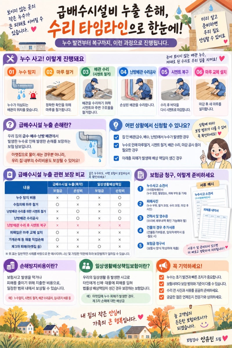 급배수시설 누출손해 일상생활배상책임 보상