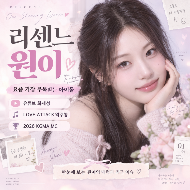 리센느 원이 요즘 왜 뜰까? 유튜브 200만부터 KGMA MC까지