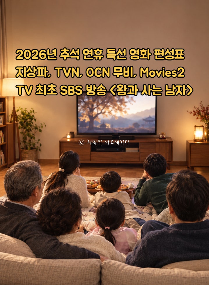 2026년 추석 연휴 특선 영화 편성표 모든것 지상파 TVN OCN 무비 Movies2 TV 최초 공개 왕사남 SBS