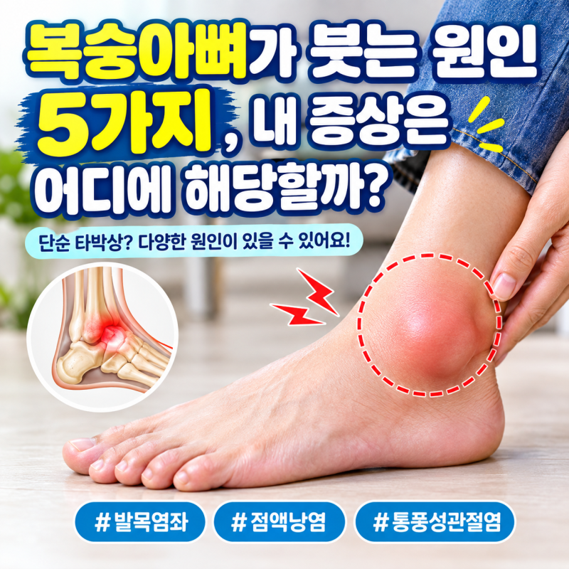 복숭아뼈 물혹·통풍·염좌, 증상으로 구분하는 법