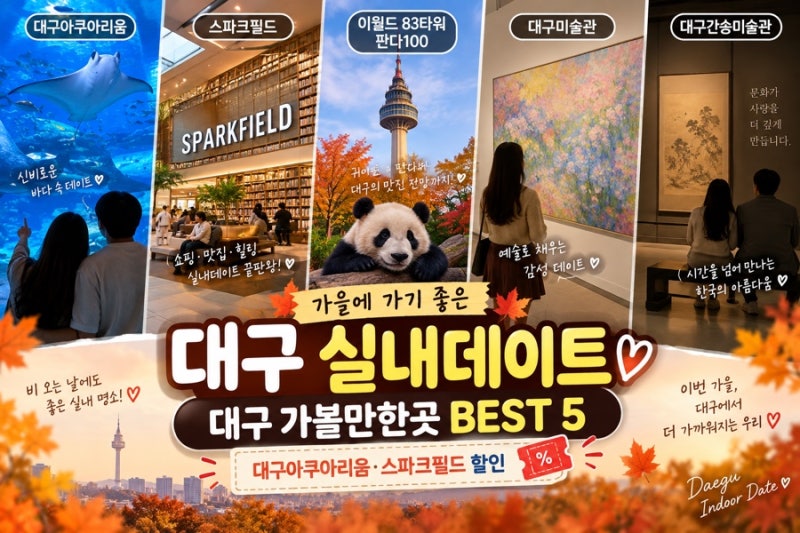 [Daegu Indoor Date Recommendations] BEST 5 Places to Visit in Daegu This Autumn | Daegu Aquarium, Sparkland...