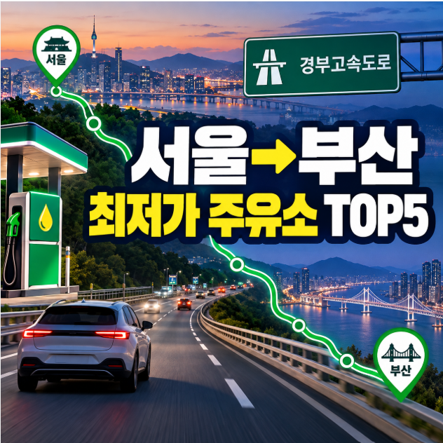 서울에서 부산 가는 길 가장 싼 주유소는? 경부고속도로 최저가 TOP5