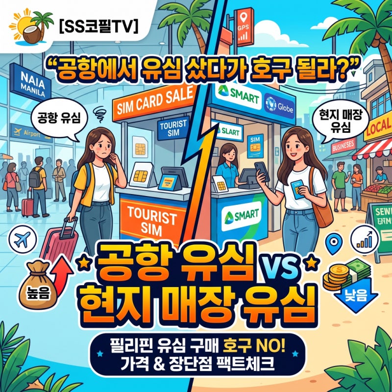 "공항에서 유심 샀다가 호구 될라?" 필리핀 유심 공항 vs 현지 매장 가격 및 장단점 팩트체크 |....