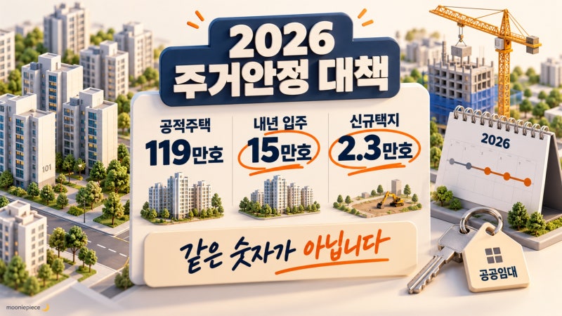 공적주택 119만호 공급｜2027년 말까지 입주 약 15만호·신규 공공주택지구 2.3만호는 다릅니다