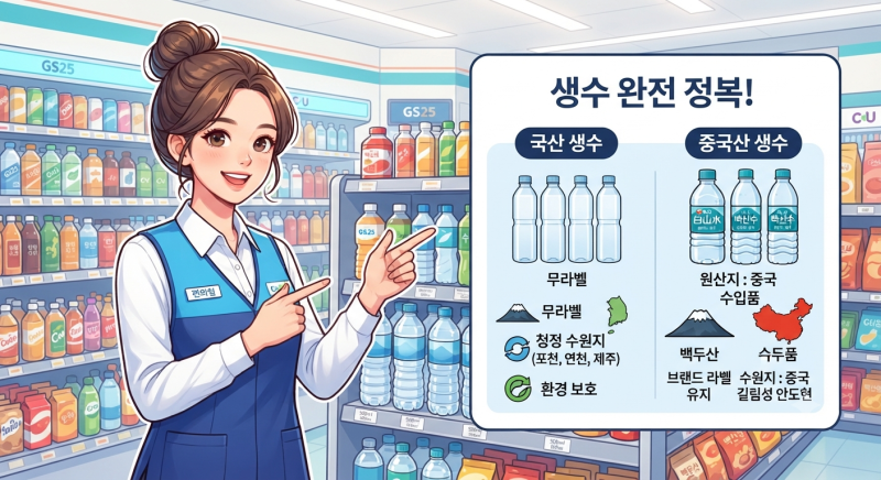 국산 생수 vs 중국산 생수 구별법 | 무라벨 생수와 백산수 진실