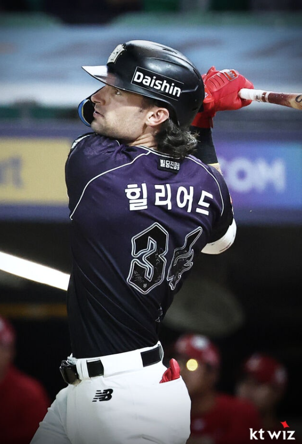 “김도영은 불공평하다”힐리어드, 홈런왕 추격 시작