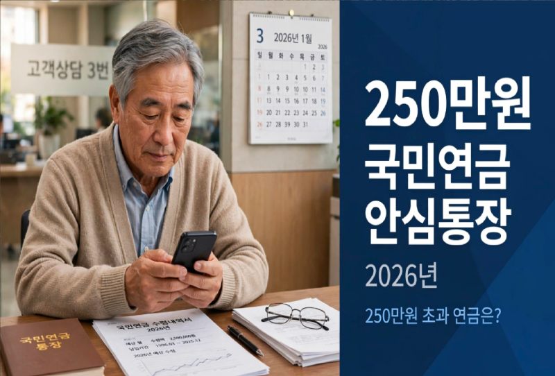 국민연금 안심통장 한도 250만원, 넘는 연금은 입금 안 될 수도 있는 이유 총정리