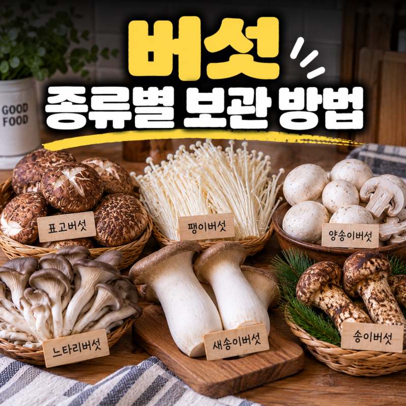 버섯 오래 보관하는법, 종류별 냉장·냉동 보관 방법