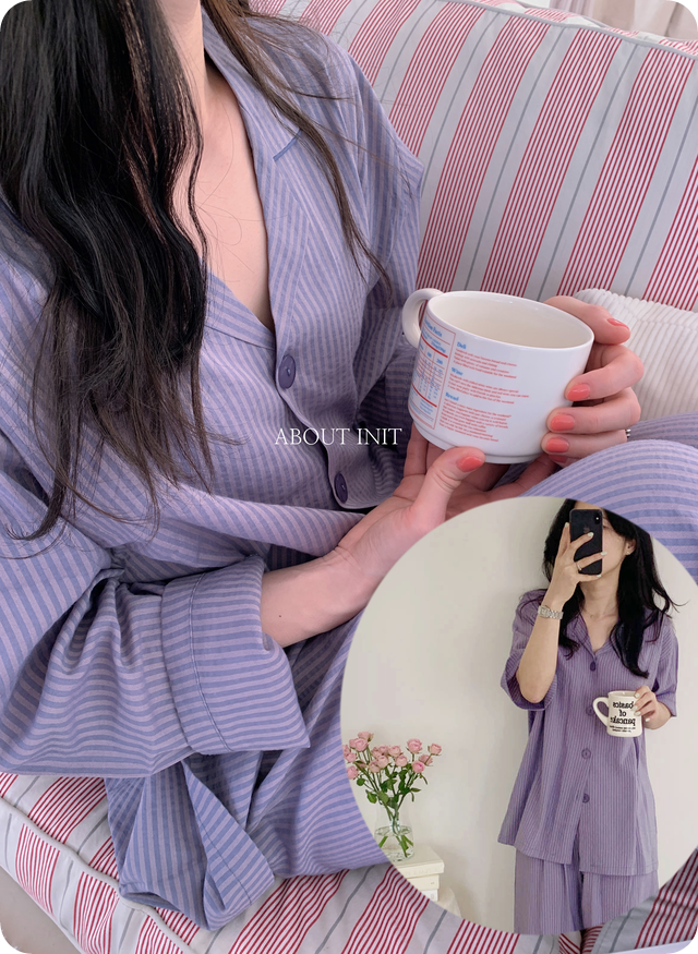 국산 임산부 커플잠옷 신혼 여성 빅사이즈 3XL 스트라이프 파자마, 편안한 휴식 할인