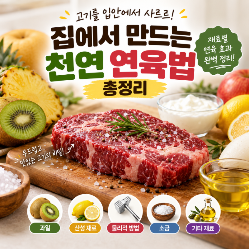 고기를 입안에서 사르르! 집에서 만드는 천연 연육법 총정리