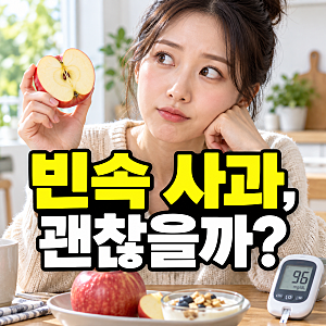 아침에사과, 공복에 먹으면 혈당이 확 오를까?