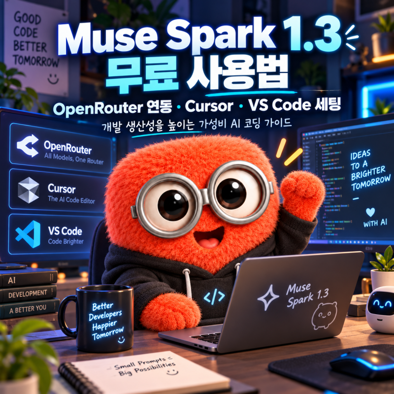 Muse Spark 1.3 무료 사용법: 오픈라우터 연동부터 Cursor·VS Code 세팅과 캐싱 꿀팁까지