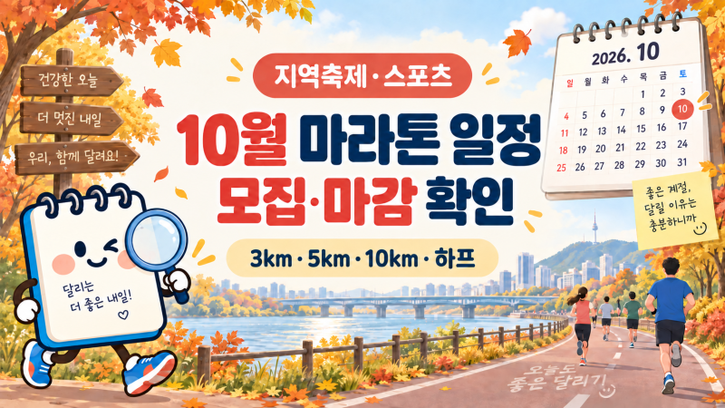 2026년 10월 마라톤 대회 일정(일정 변경 적용(09.21.))