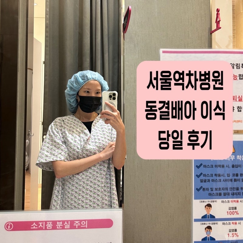 서울역차병원 5일배아 동결이식 당일 후기 해동이슈 ｜ PGT 통배 모자이시즘