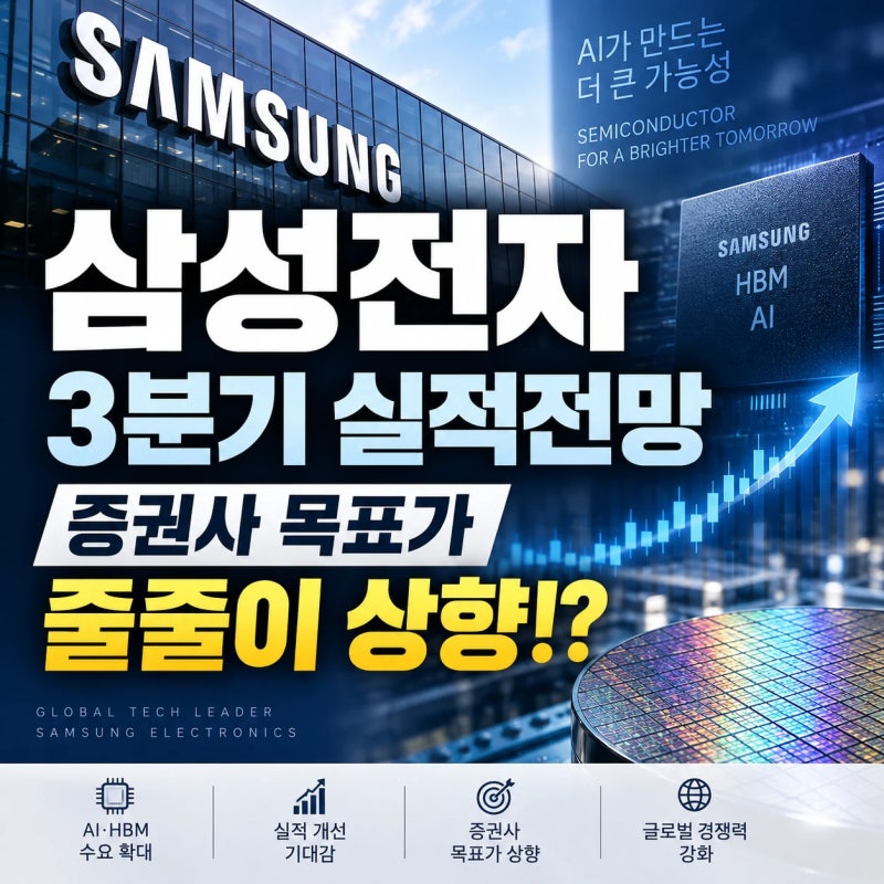 삼성전자 3분기 실적 전망은? AI·반도체·메모리 둔화 전망에도 목표가 줄줄이 상향하는 이유....