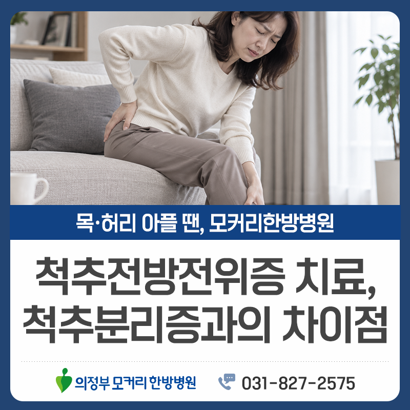 의정부 척추전방전위증 치료, 척추분리증과의 차이점 및 일상 관리 수칙