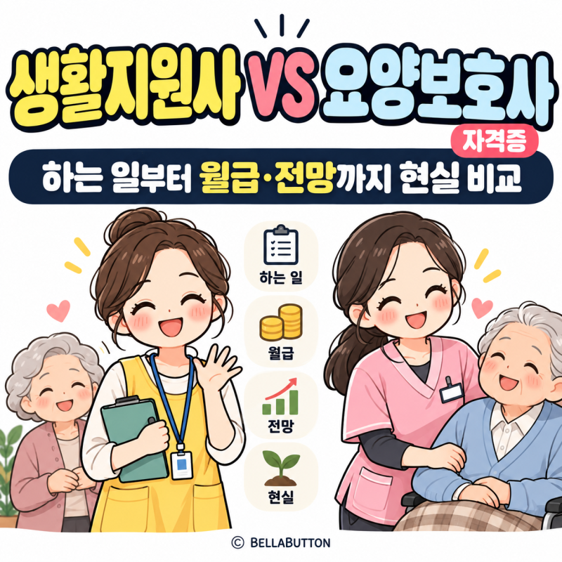 생활지원사 VS 요양보호사 자격증, 하는 일부터 월급·전망까지 현실 비교