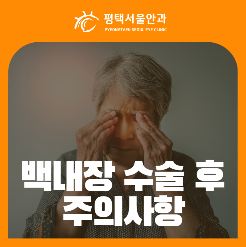 송탄동 안과, 백내장 수술 후 주의사항, 회복할 때 확인할 기준