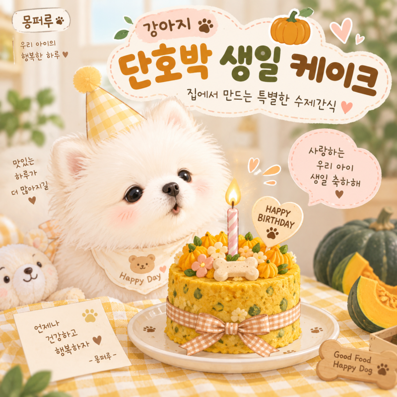 강아지 단호박 생일 케이크 만들기｜집에서 만드는 특별한 수제간식｜난이도 ⭐
