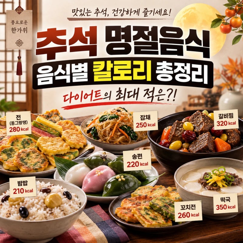 추석 명절음식은 진짜 칼로리가 높을까? 음식별 칼로리 총정리, 다이어트의 적은?
