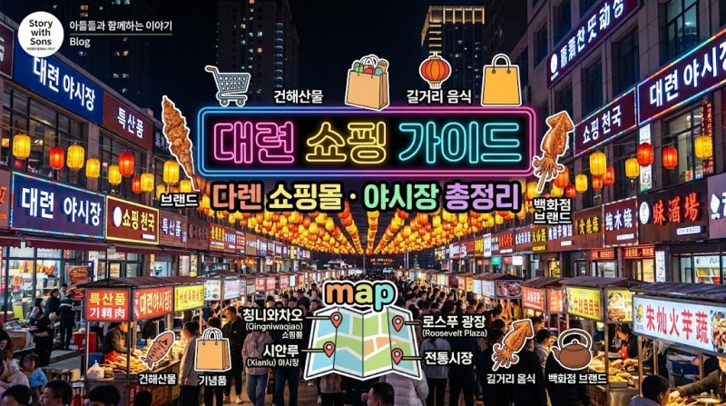 대련 쇼핑 총정리 | 다롄 쇼핑몰·야시장·시장 어디로 갈까