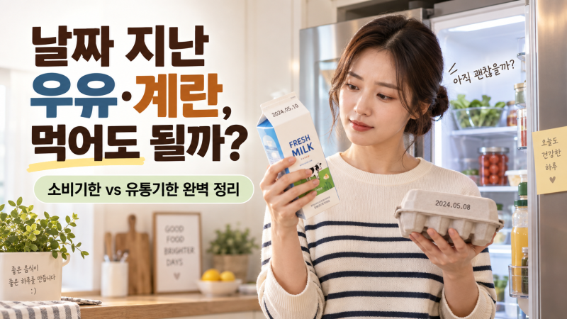 소비기한 유통기한 차이 총정리: 날짜 지난 우유·계란 먹어도 될까? 5초 감별법