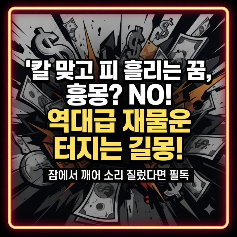칼 맞고 피 흘리는 꿈 해몽, 흉몽이라 착각하고 버리면 평생 후회하는 이유