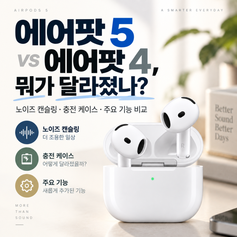 에어팟 5세대 에어팟 4와 뭐가 다를까? 주요 기능과 차이 정리