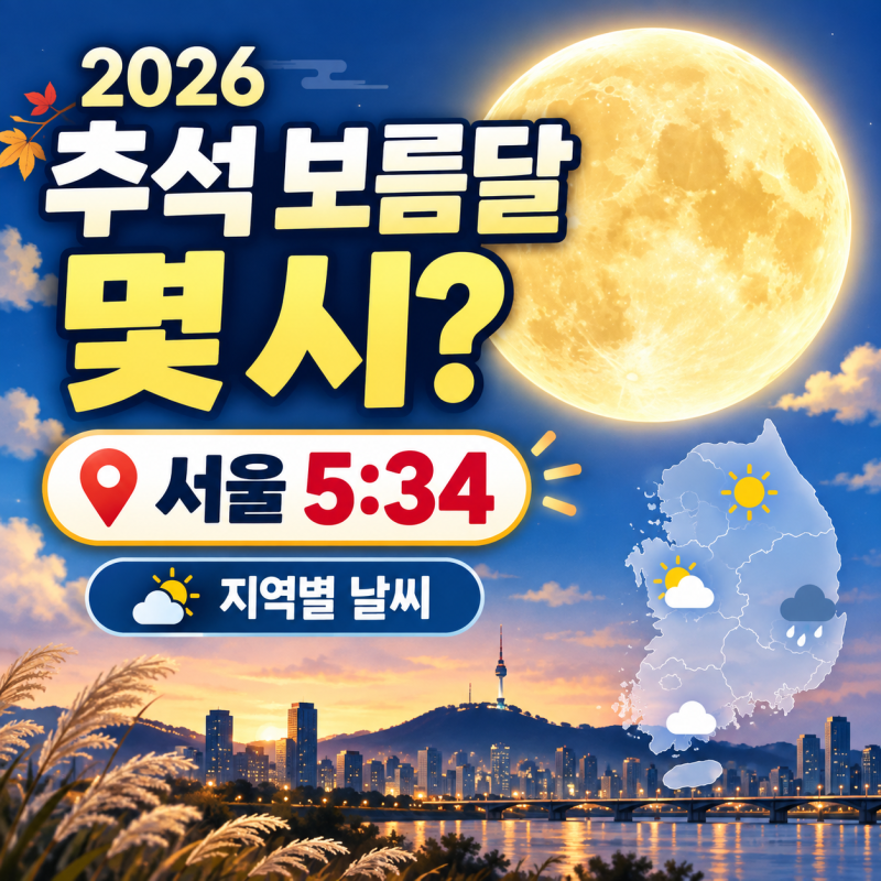 2026 추석 보름달 몇 시에 뜰까? 지역별 날씨와 관측 가능성 총정리