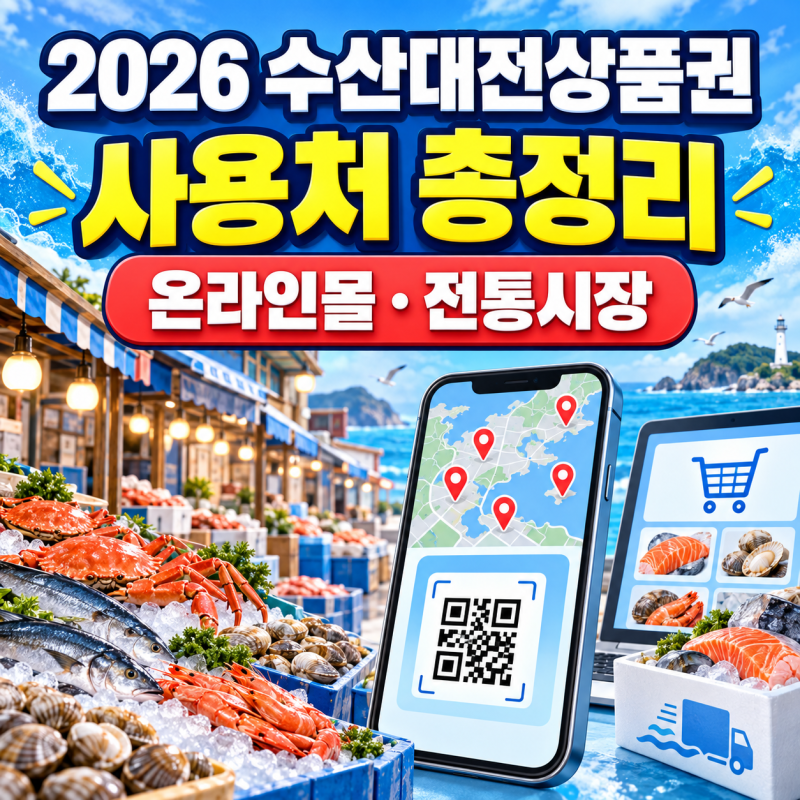 2026년 대한민국 수산대전상품권 사용처｜온라인몰·전통시장 가맹점 찾는 방법