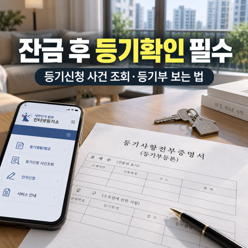 잔금 치루기전, 후 꼭 확인해야 하는 '등기신청 사건 조회' & 등기부등본 보는 법