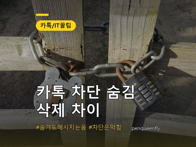 카카오톡 친구 차단 숨김 삭제 차이 | 메시지가 오는 것과 막히는 것