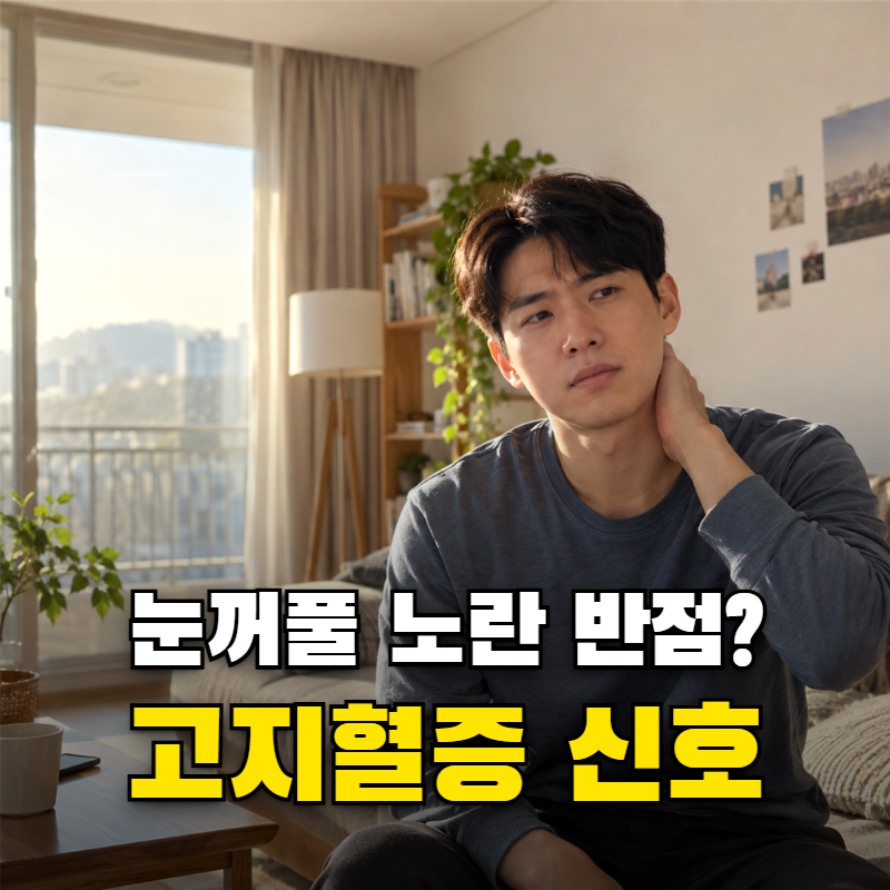 고지혈증 증상 눈꺼풀 노란 반점 손발 저림 뒷목 뻐근 4가지 총정리