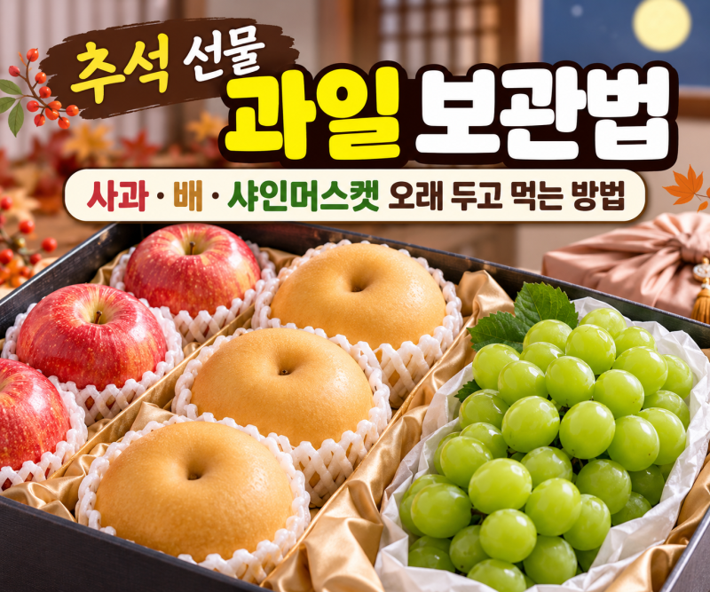 추석 선물 과일 보관법, 사과·배·샤인머스캣 오래 두고 먹는 방법