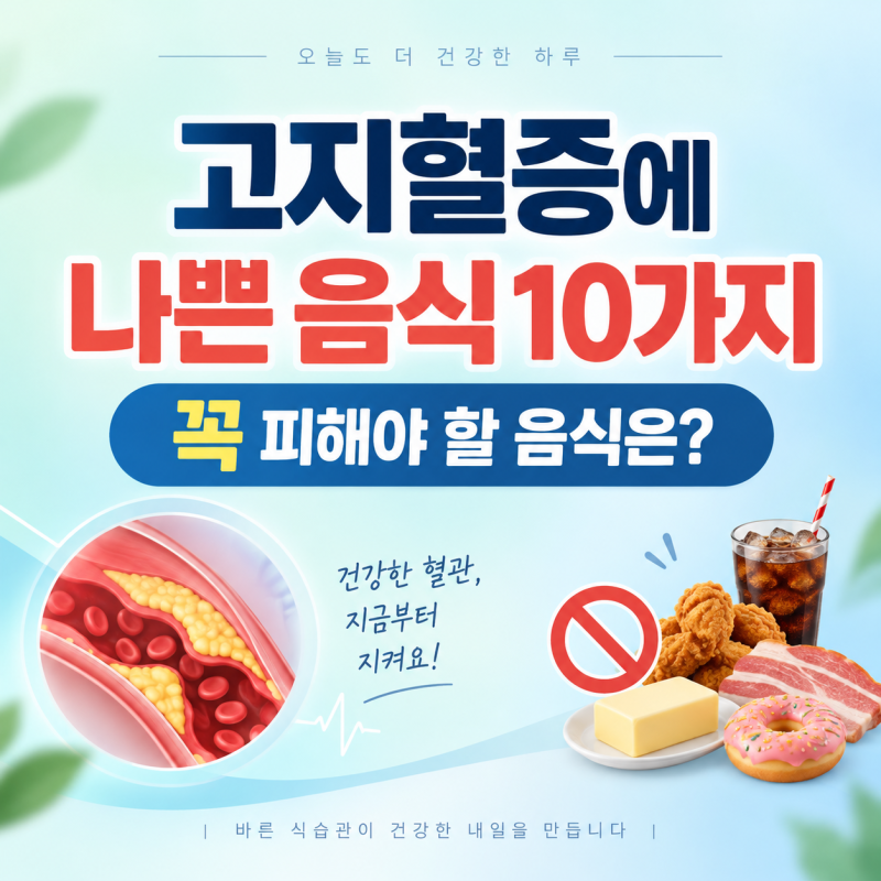 고지혈증에 나쁜 음식 10가지, 꼭 피해야 할 음식은?