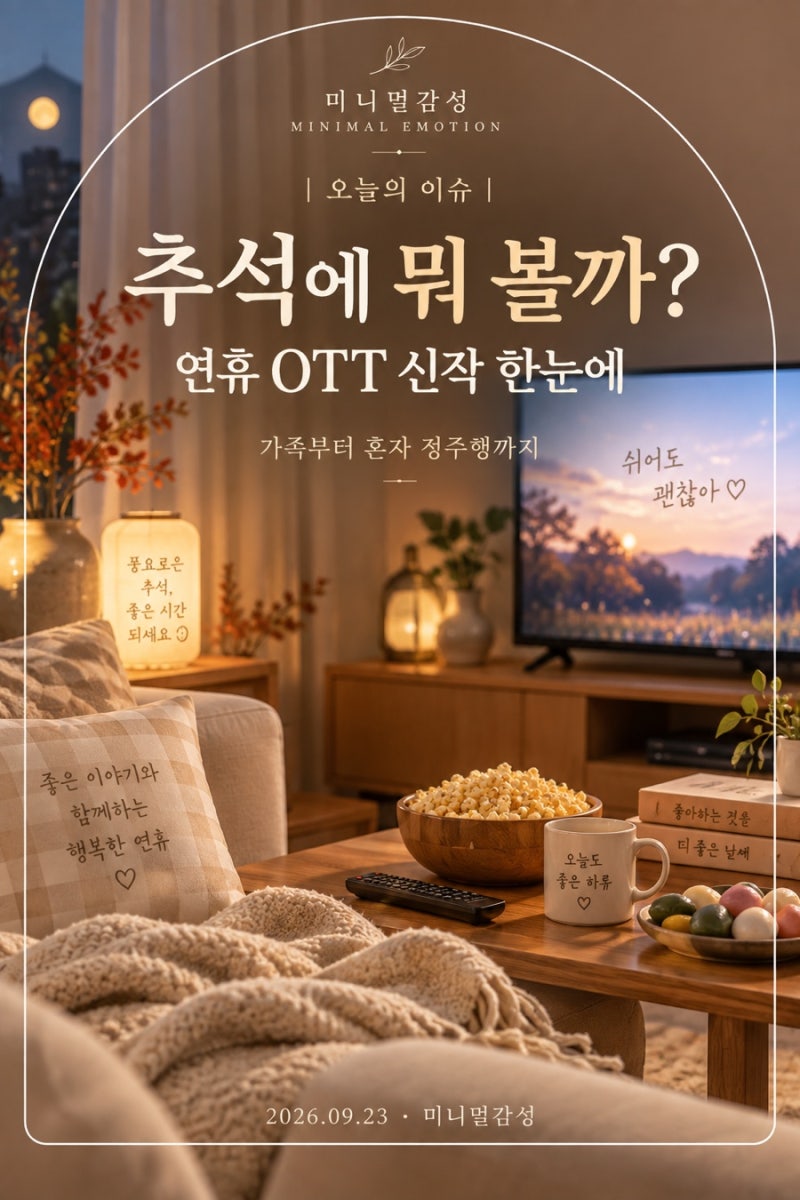 추석에 뭐 볼까? | 2026 추석 연휴 OTT 신작 한눈에 정리