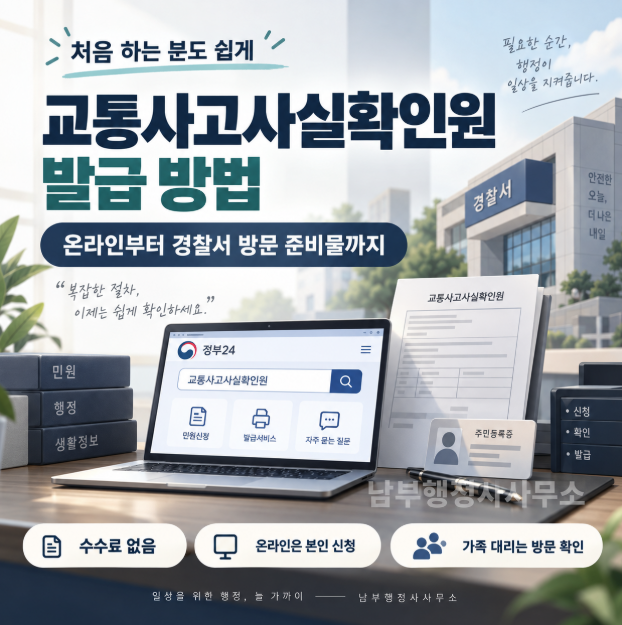 교통사고사실확인원 발급 방법 온라인부터 경찰서 방문 준비물까지