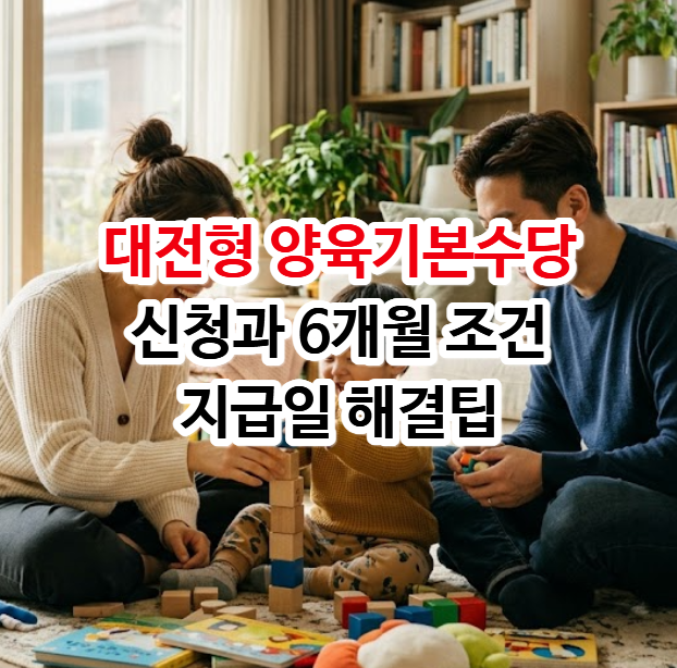 대전형 양육기본수당 신청과 6개월 조건 지급일 해결팁